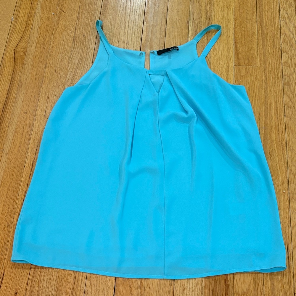 Ro & De turquoise tank , blouse material, perfect condition